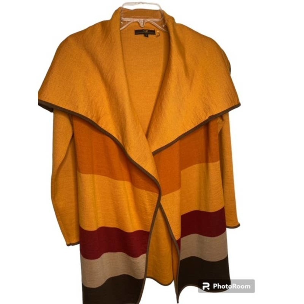 GJB New York Wool Blend Color Block‎ Long Sweater Duster S